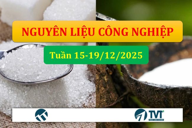 Tổng quan một số mặt hàng nhóm nguyên liệu công nghiệp tuần 15-19/12/2025